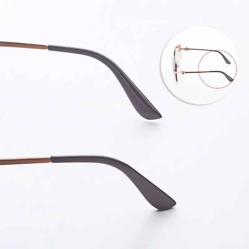 Модные женские солнцезащитные очки бескаркасные трендовые ретро зеркальные