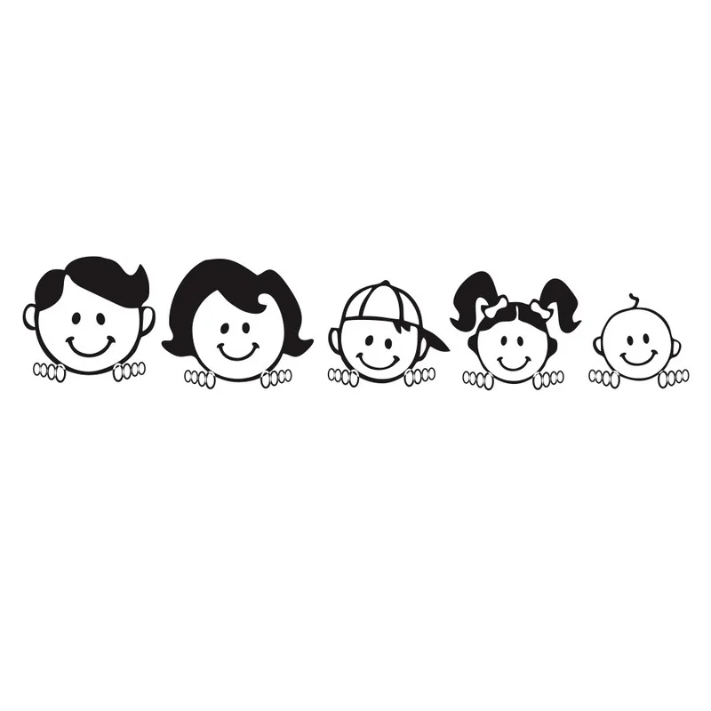 

Car Sticker 5x25cm Happy Family Vinyl Film Decal Sticker Art Design Pattern Body Sticker Car Waterproof Accessories
