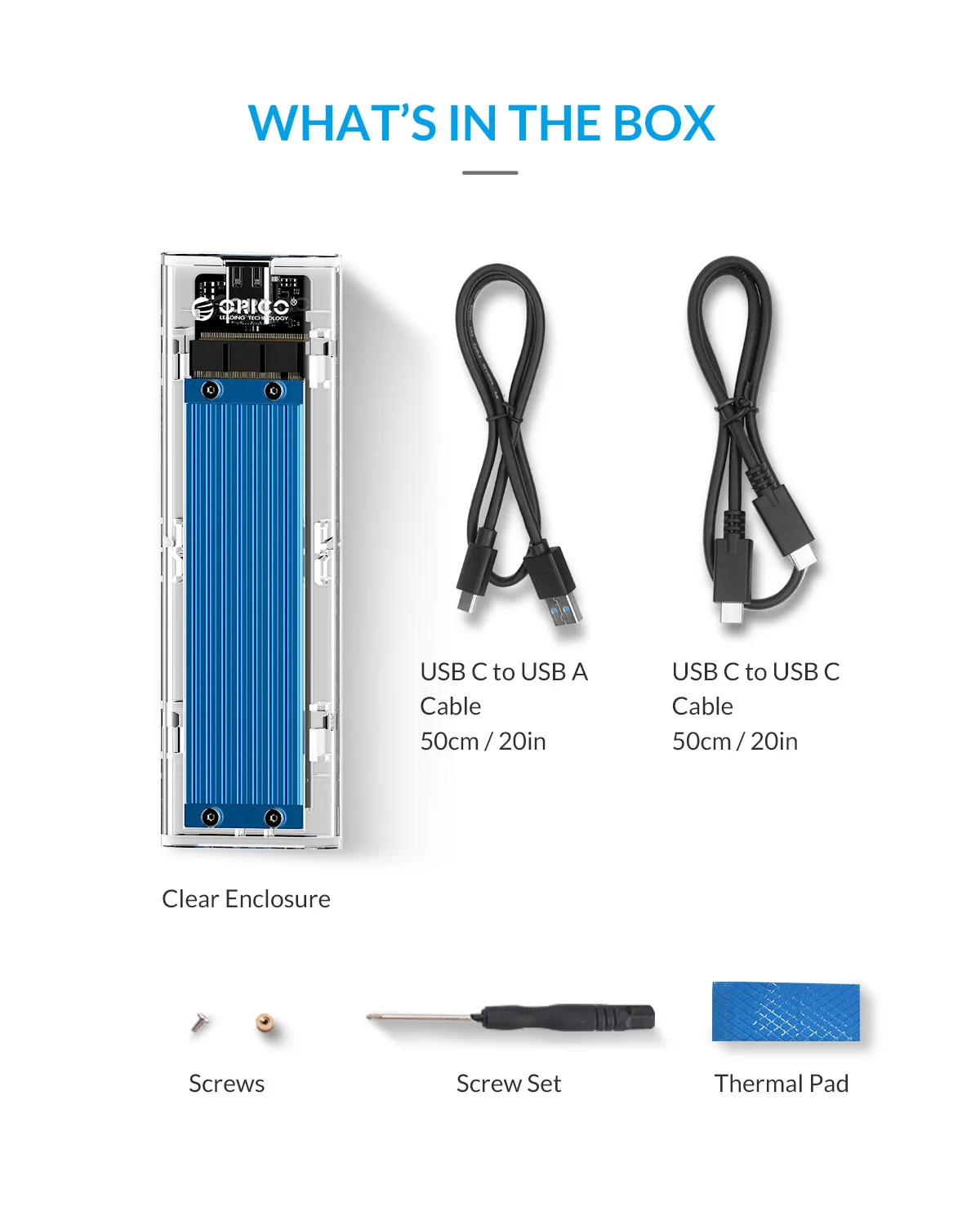 ORICO M.2 для Тип-C SSD корпус NVME прозрачный USB3.1 Gen2 10 Гбит/с Поддержка UASP 2 ТБ для NVME PCIE NGFF SATA м/B Ключ SSD жесткий диск