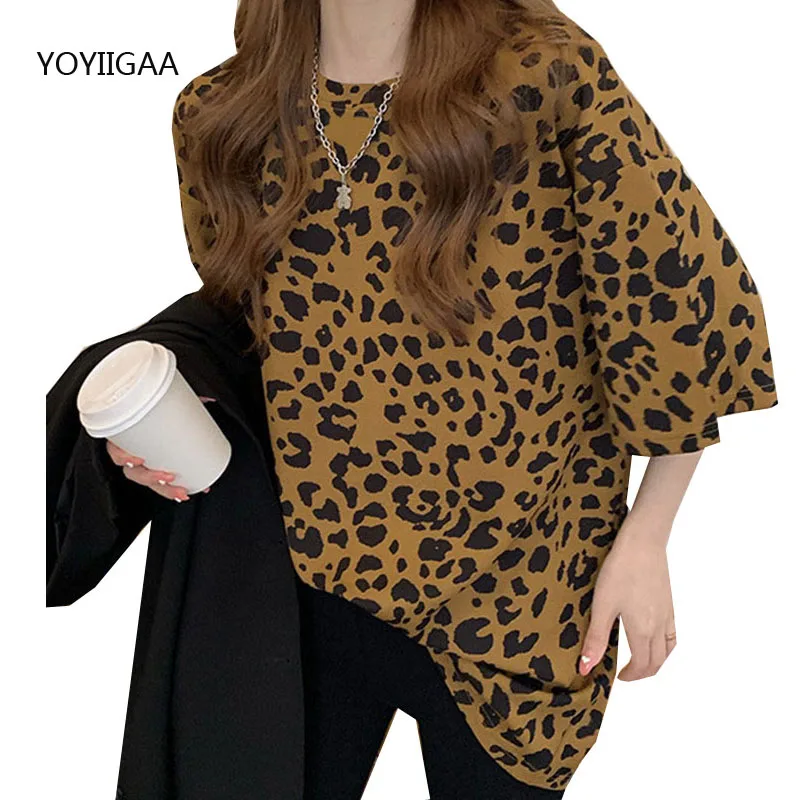 

Leopard Printed Woman T-shirts Summer Fashion Female T Shirt Casual Tee Tops O-Neck Short Sleeve Women Tshirt Basic Girls Tops