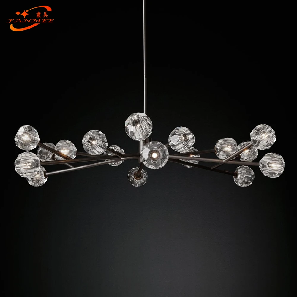 Сферическая люстра 4" Современная хрустальная люстра Linghting хрустальная лампа с хрустальными подвесками шаровая люстра для дома