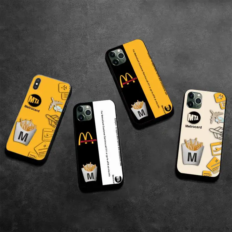

Hot McDonald's MetroCard French Fries Phone Case For iphone 13 12 11 Pro Max Mini XS Max 8 7 Plus X SE 2020 XR cover