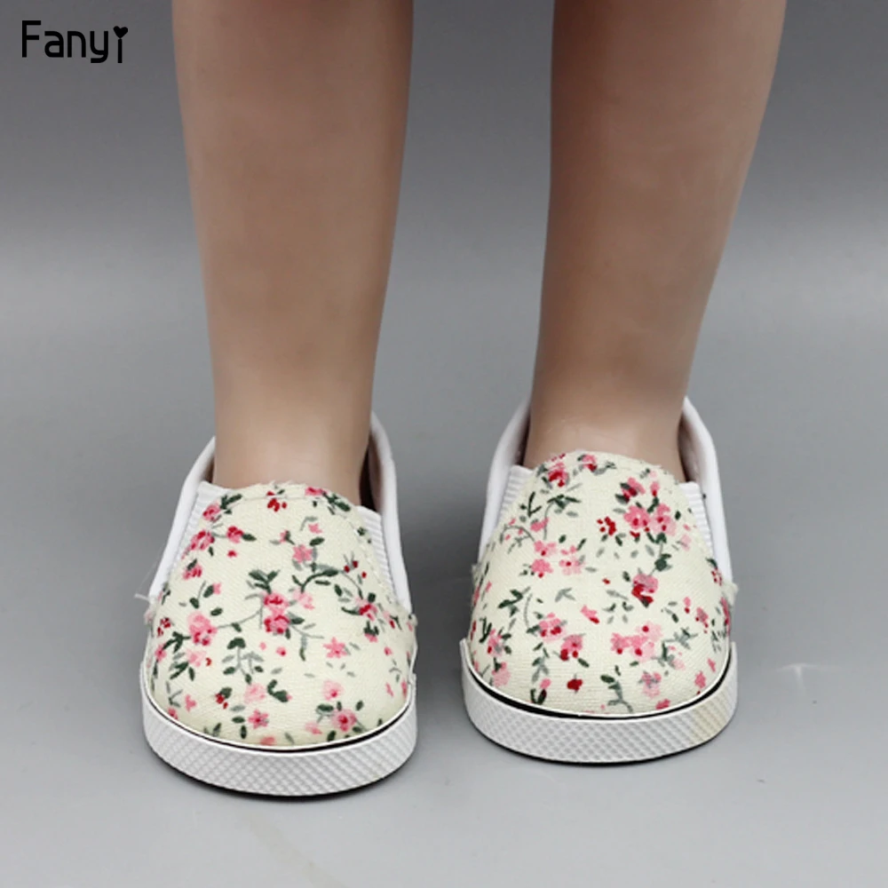 Baby Doll Cool Fashion Canvas Flower Shoes For 18 Inch Girl Dolls Accessories Shoes& Boy Spring | Игрушки и хобби