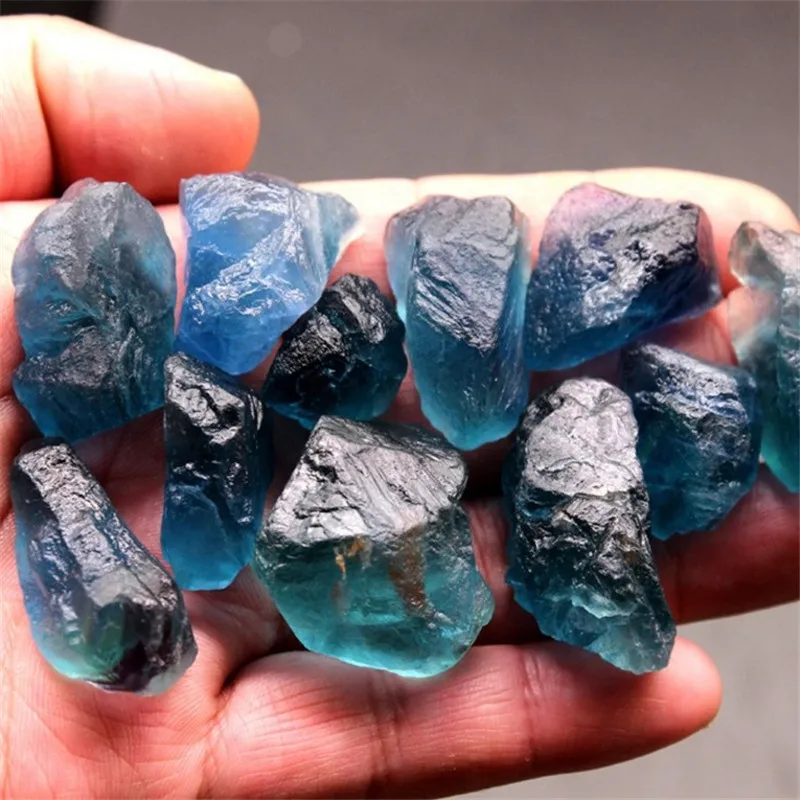 

Raw Natural Blue Fluorite Quartz Crystal Semi Precious Stone Rough Specimen