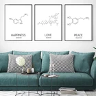 Постер, химическая молекула, Картина на холсте, Настенная картина, принты, мир, любовь, счастье для гостиной, спальни, Современный домашний декор