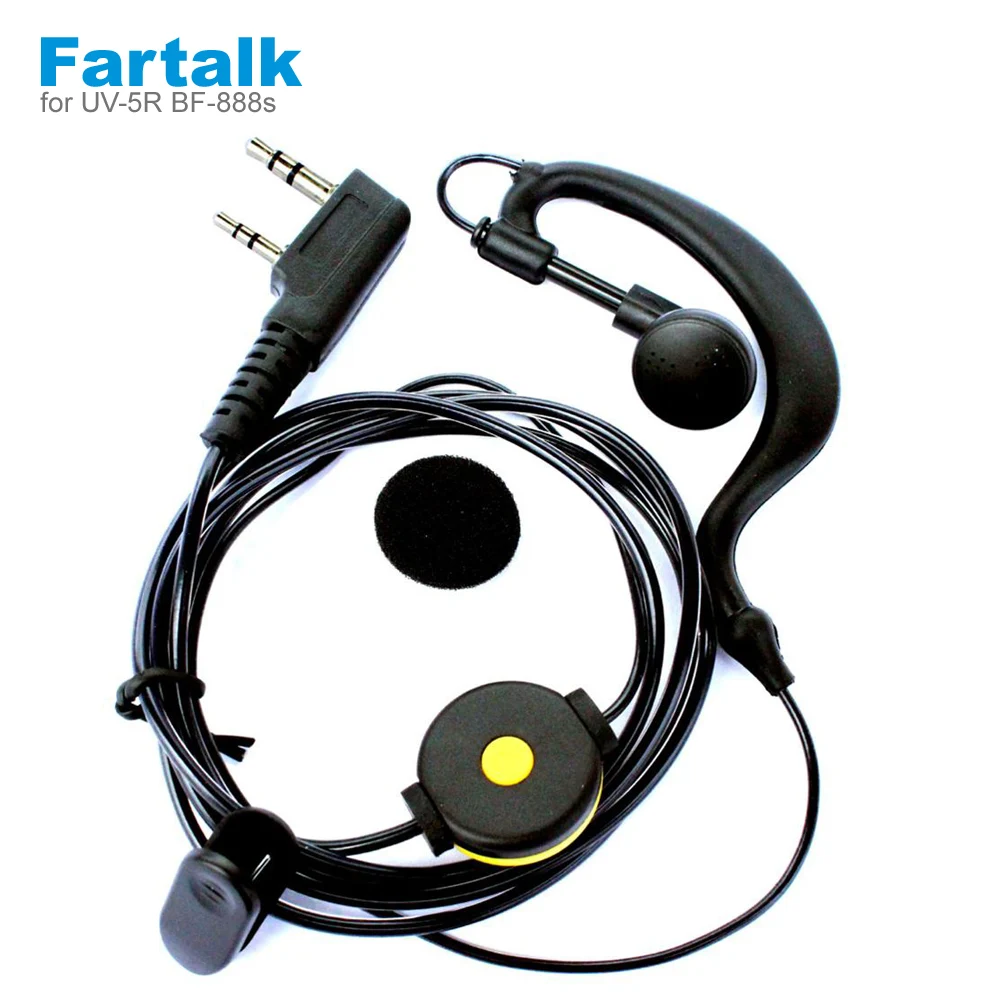 PTT 2 Pin Динамик гарнитуры микрофон для Baofeng UV 5R УФ BF 888S 888 s 5RA Kenwood рация