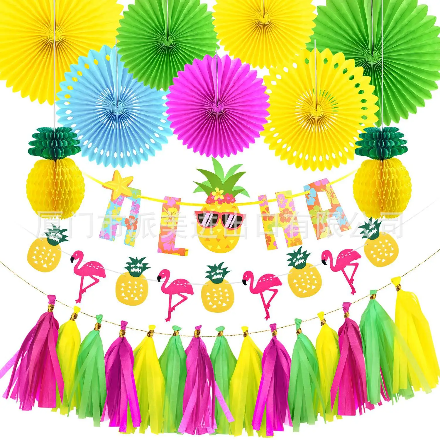 

Hawaiian Party Decorations Flamingo Garlands Balloons For ALOHA Luau Party Beach Summer Tropical Birthday Decoration Supplies