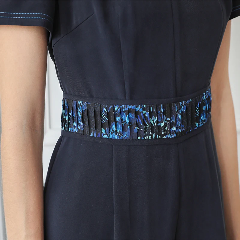 VOA 100% тяжелые шелковые комбинезоны с завышенной талией туника летний женский