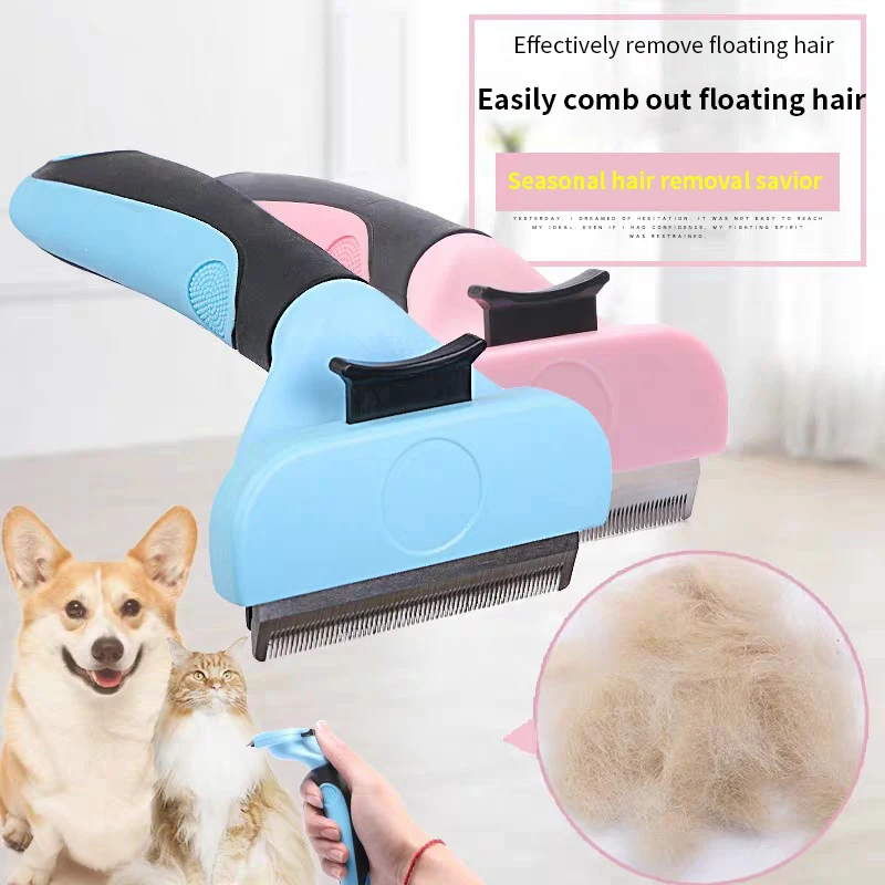 

Dog Comb Pet Hair Remover Brush Comfortable Durable Finishing Trim Brusher Shedding Hair Combs For Dogs Cats Pet Grooming Tools