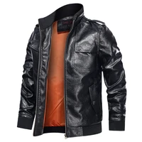 jackets stand collar baseball vintage motorcycle pu leather leather fashion bomber jacket men coats mens leather jacket m 5xl