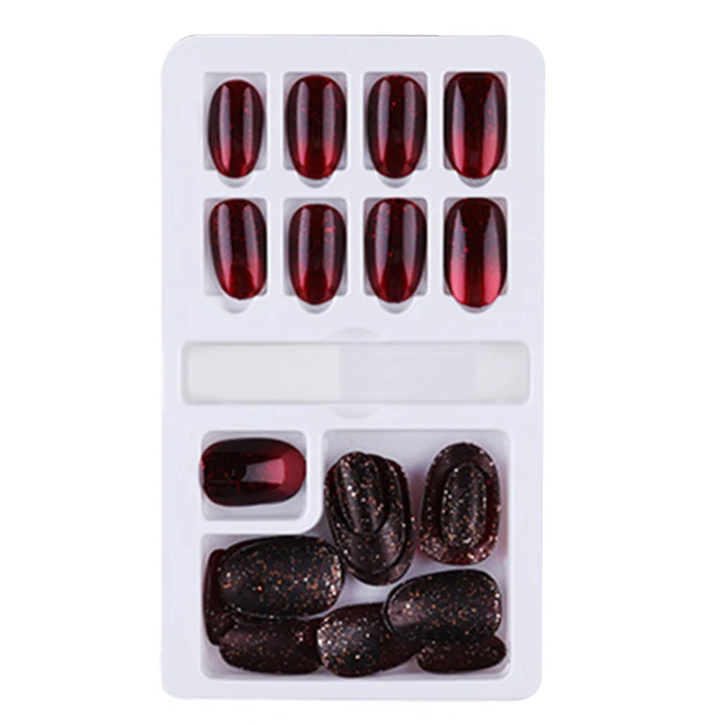 24 шт многоразовые наклейки для ногтей съемные носимые поддельные ногти