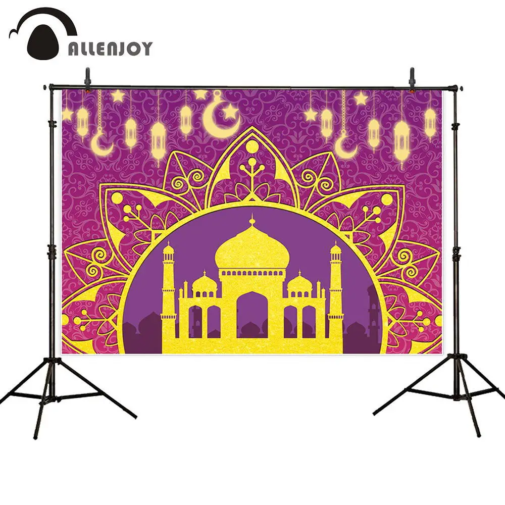 

Allenjoy Ramadan backdrop photography Eid al-Fitr mubarak moon Arab gold Castle castle birthday party background photocall