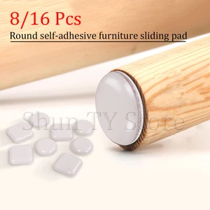 8/16 Pcs Multi-shape And Multi-style PTFE Self-adhesive Furniture Leg Sliders for Carpet Heavy-duty Adhesive Furniture Mover