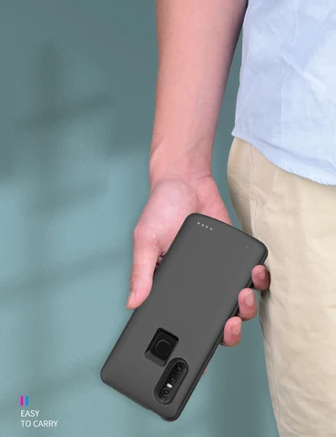 Чехол-аккумулятор для Huawei P30 Lite, Nova 4E; чёрный/синий