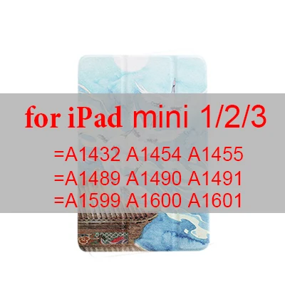 Магнитный флип-чехол с рисунком крана для iPad pro 11 10,5 12,9 9,7 планшет умный защитный чехол для iPad 9,7 Mini 1 2 3 4 5 - Цвет: for mini 1 2 3