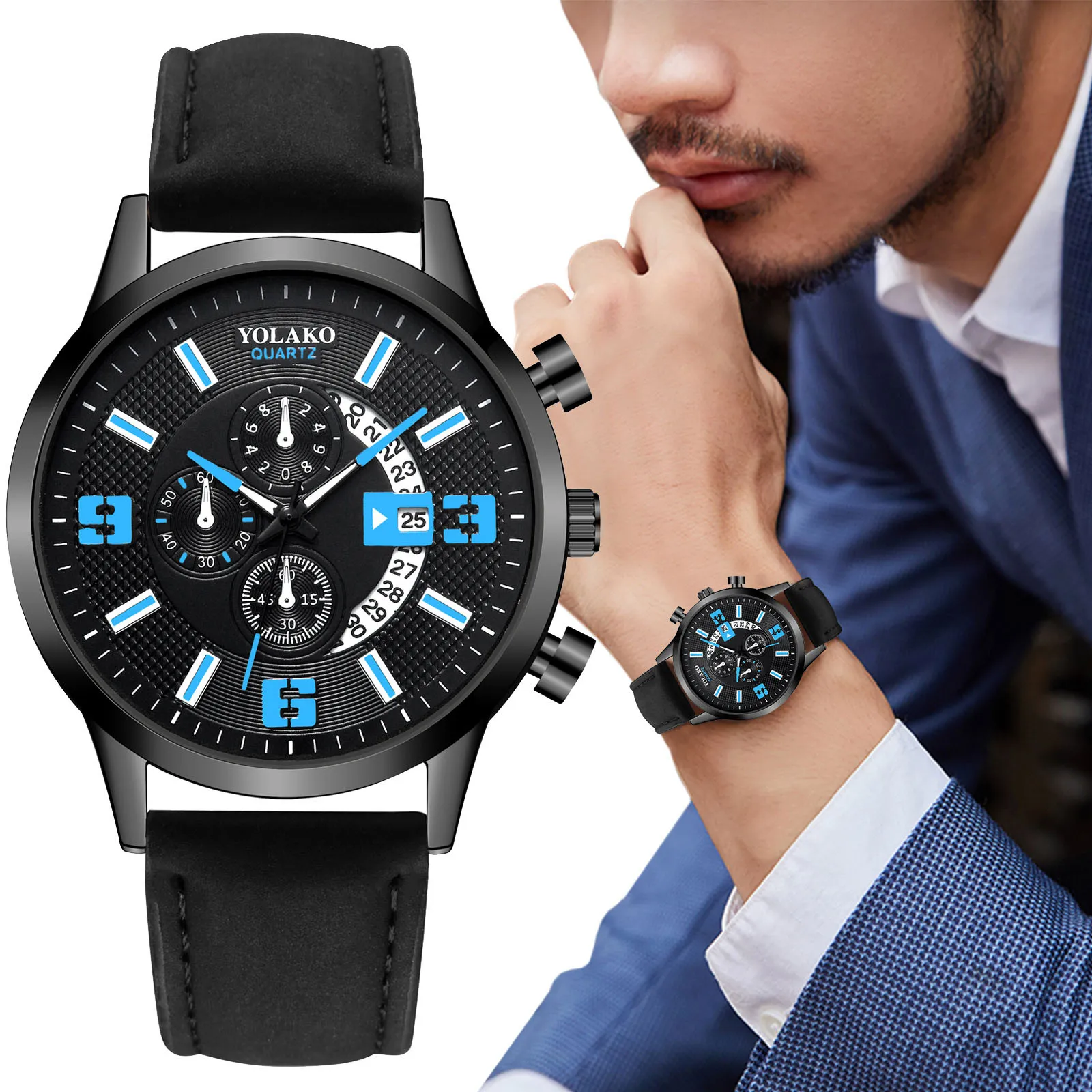 

Top Hot Fashion Leather Retro Style Quartz Watch For Men Elegant Ultra Thin Casual Chronograph Wrist Watch Male Reloj Hombre