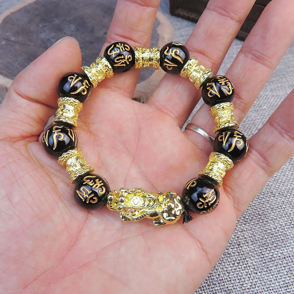 Браслеты унисекс с бусинами 1 шт. китайские браслеты FengShui Pixiu ремешок на запястье