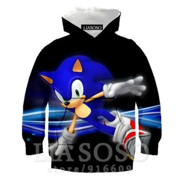 picture color Sonic 3D Модный пуловер худи Повседневная Толстовка с длинными рукавами 3D Одежда для мальчиков и девочек тонкий стиль детский свитер с героями мультфильмов - Цвет: picture color