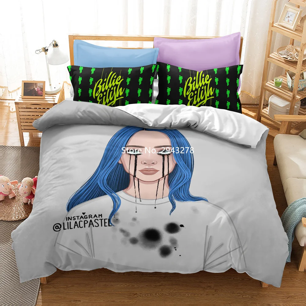 

New 3D Printed Cool Girl Bedclothes Premium Comfortable Quilt Cover and Pillowcase Printed Home Textile Adult Bedroom Decor