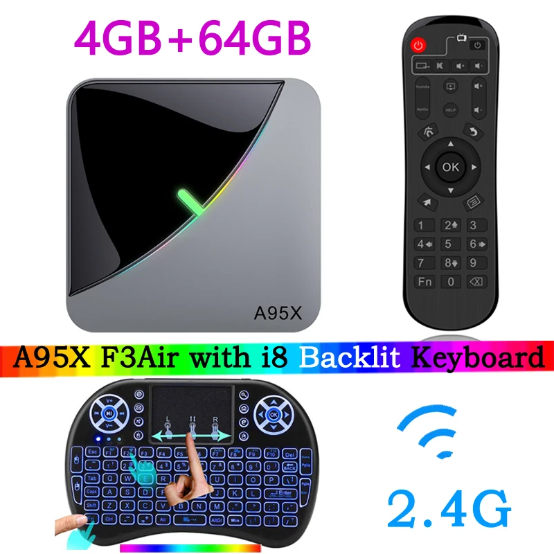4GB 64GB i8 A95x F3Air Смарт ТВ приставка Android 9,0 ТВ приставка S905 x3 4G 64G 8 k четырехъядерный телеприставка медиаплеер Поддержка IP tv PK X96 MAX HK1MAX - Цвет: 4GB 64GB i8