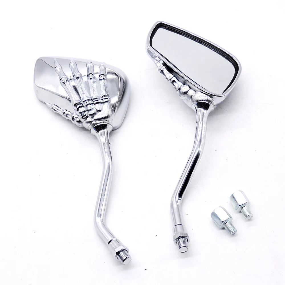 Новинка 1 пара левый и правый скелет череп хром ручной двигатель мотоцикла