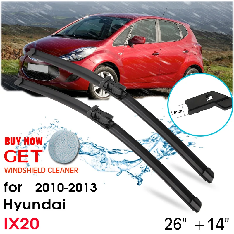

Car Blade Front Window Windshield Rubber Silicon Refill Wiper For Hyundai IX20 2010-2013 LHD / RHD 26"+14" Car Accessories