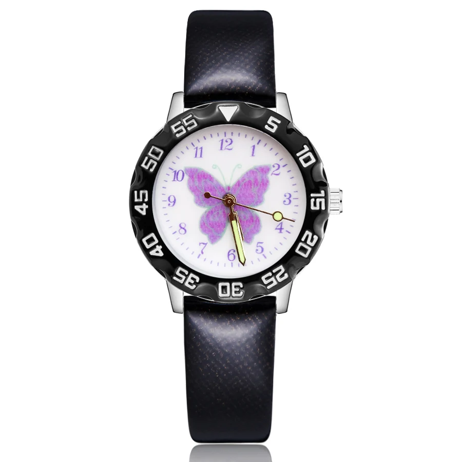 Модные Мультяшные милые детские часы в стиле бабочки для детей студентов девочек