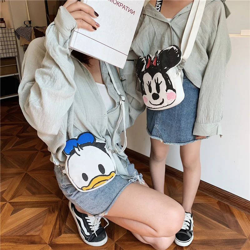 Детская Холщовая Сумка Disney с Микки Маусом мессенджер для девочек и мальчиков