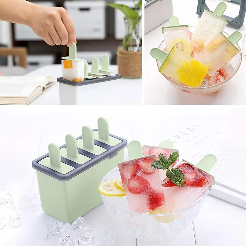 Hot Food Grade Silicone Ice Cream Mold DIY Popsicle Frozen Cube Box Sorbet Grid Homemade Kitchen Cake Tools | Дом и сад