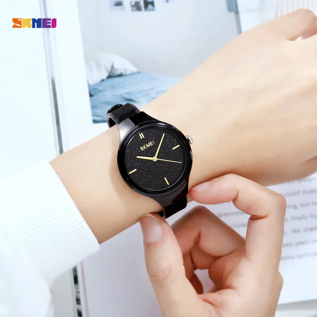 Часы наручные SKMEI женские кварцевые роскошные брендовые Простые Модные для