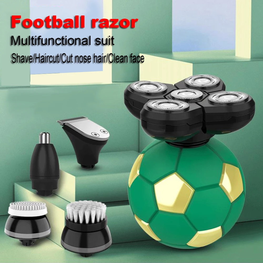 

New football shaver razor Multifunctional electric shaving Hair clipper Nose hair trimmer Five-blade men's razor Gifts for men