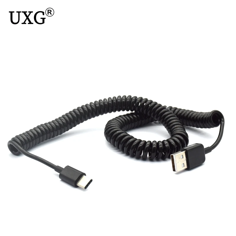 Usb type C спиральная пружина кабель для samsung Galaxy S10 S9 S8 Plus Быстрая зарядка USB Выдвижной