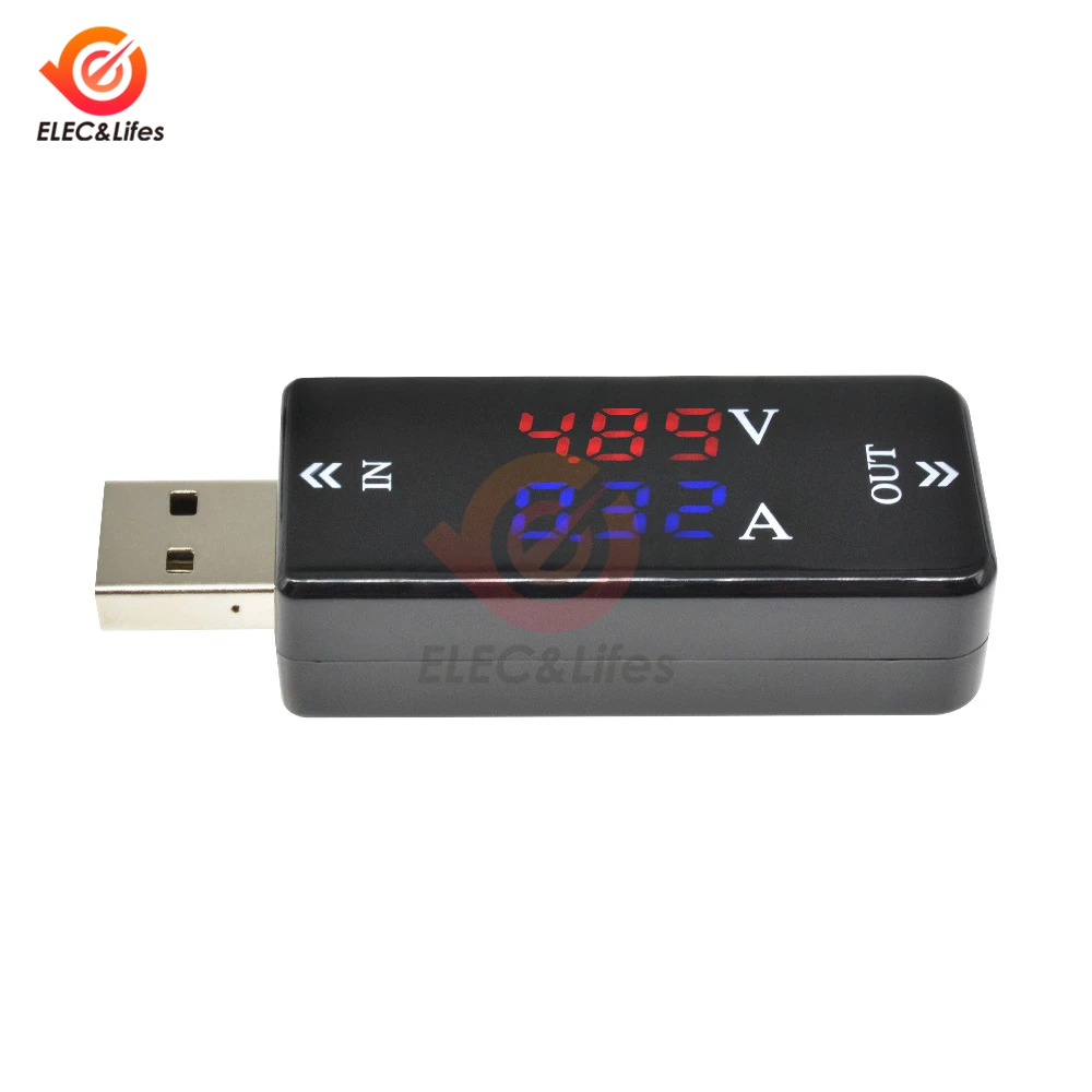 DC 5 в 12 В 3A USB электронный ЖК-цифровой вольтметр Амперметр Красный Синий двойной дисплей Автомобильный USB тестер зарядное устройство ток напряжение Детектор