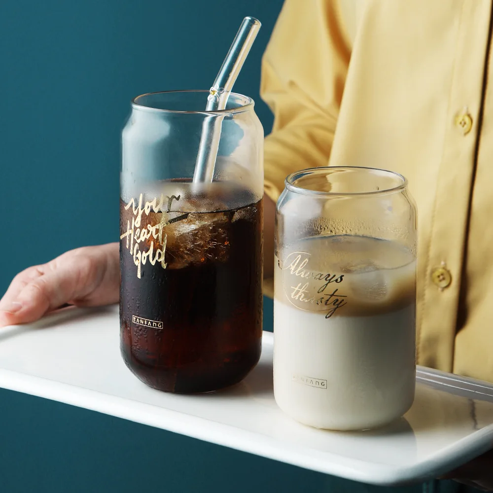Стеклянная Кружка Cola Can чашка для завтрака молока кофе сока прозрачная простая