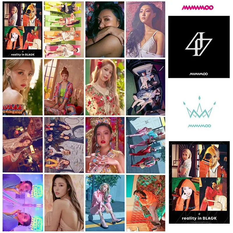 Альбом Lomo Card 16 шт./компл. Kpop MAMAMOO реалити в черном самодельная фотобумага постер