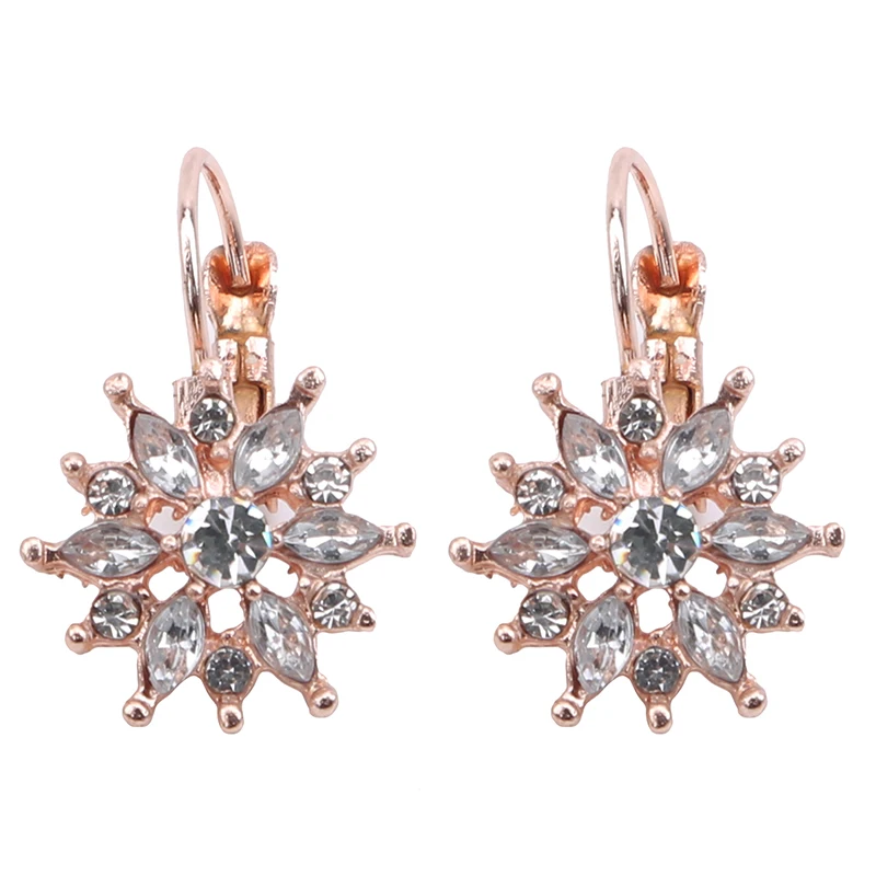 2021 New Vintage Earrings Rose Gold Crystal CZ Bling Drop For Women Girls Christmas Gfit Fashion Wedding Jewelry | Украшения и