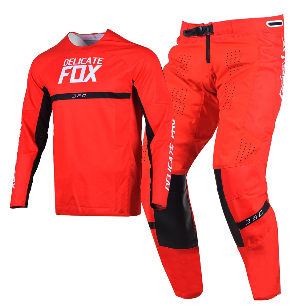 

MX BMX Dirt Bike Gear Set Delicate Fox 360 Merz 2022 Combo Jersey Pants Men Motocross Offroad Kits Cycling Red Suit For Adult