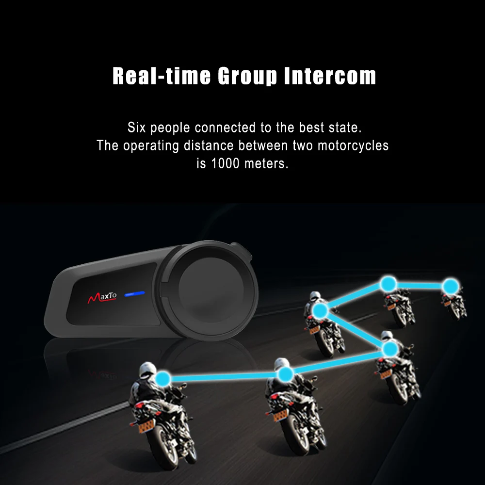2 шт. водонепроницаемая мотоциклетная гарнитура VR robot Intercom 1000 м с Bluetooth для шлема BT