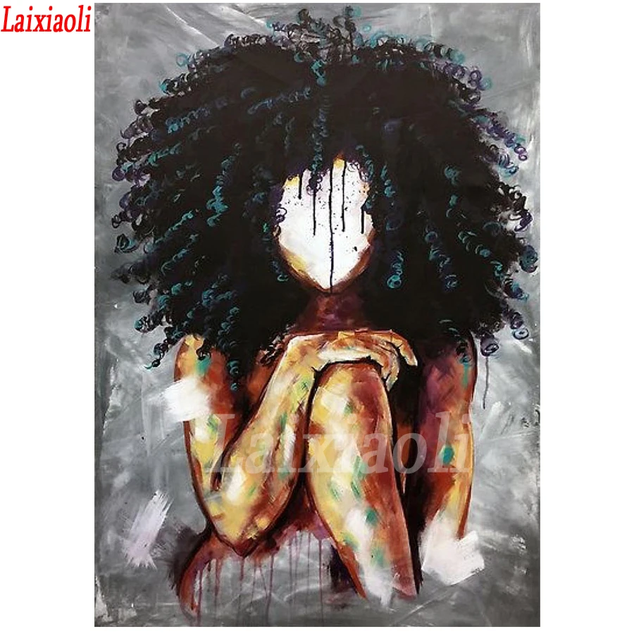 Черная Девушка Волшебный настенный Декор алмазная живопись абстрактное