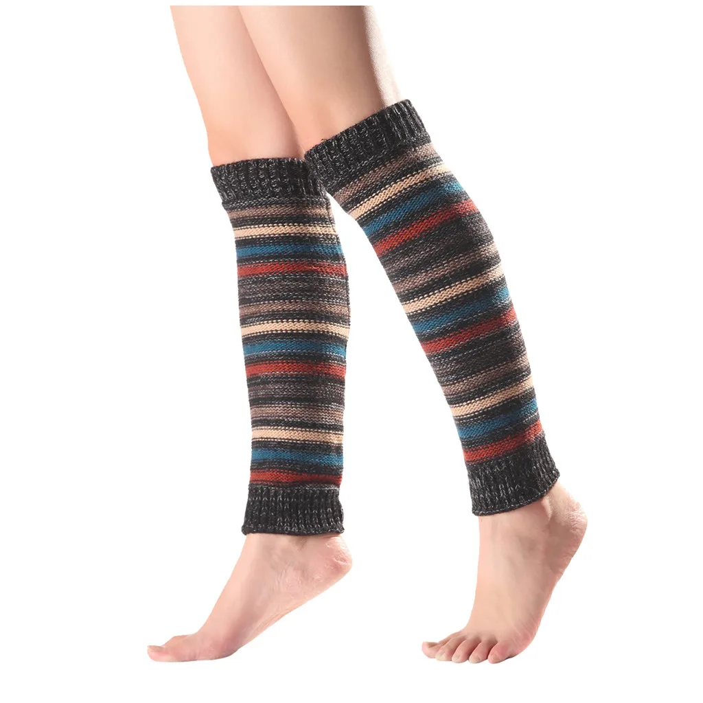 Женские шерстяные носки разных цветов с длинным наполнителем коленей вязаные