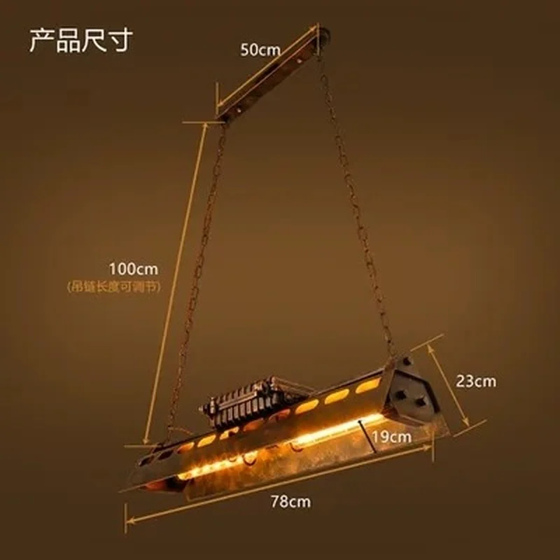 Железный подвесной светильник в стиле лофт с 4 лампочками Эдисона. Ночной клуб