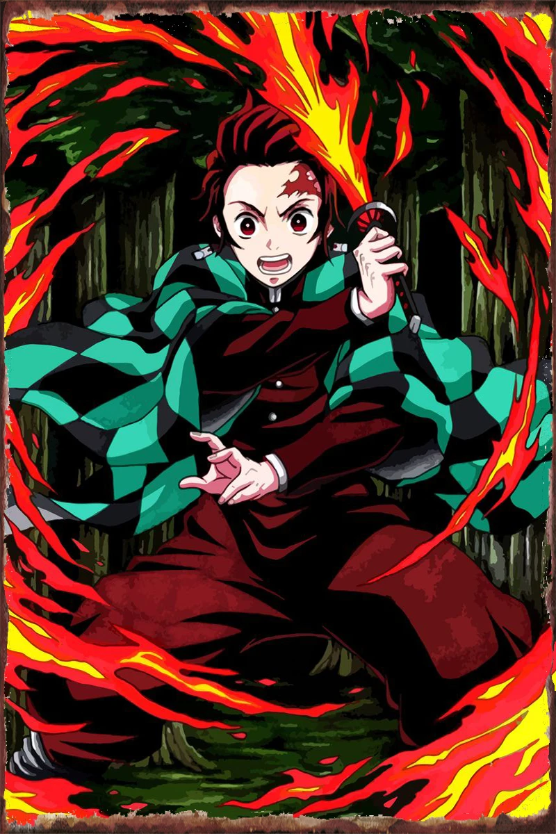 

Декор комнаты Tanjiro Kamado, Ретро винтажный металлический знак, оловянные таблички, Настенный декор для художественного кафе, паба, дома, клуба, ...