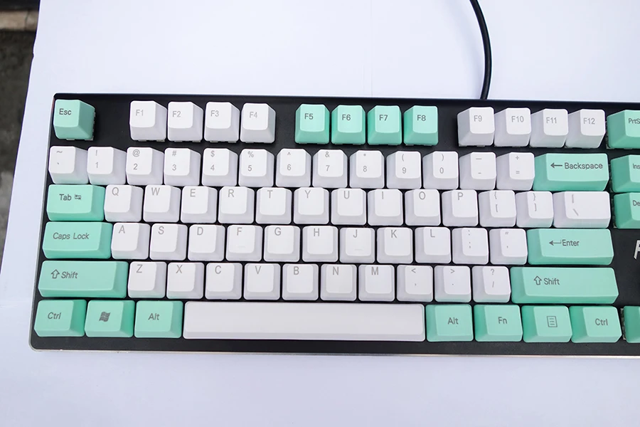 Колпачки для клавиш NPKC OEM PBT бело Мятно зеленые смешанные клавиши ANSI макет опция 61