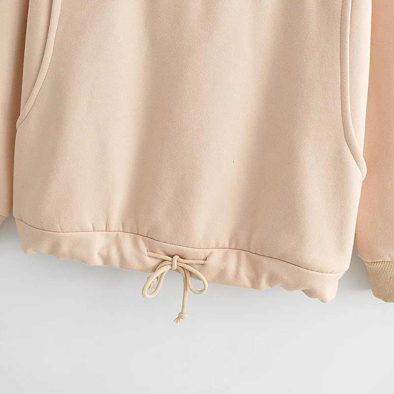 

Women Fleece Hoodie Sweatshirts Autumn Winter Japanese Fashion 2021 Oversize Ladies Hot Pullovers Warm Pocket Hooded NZ0030