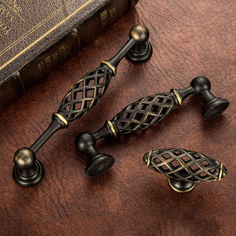 

5pcs Birdcage Door Handle Antique Furniture Knobs and Handles for Kitchen Cabinets Vintage Closet Handle Drawer Pull