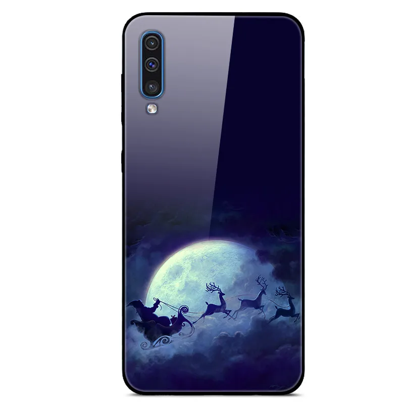 6," для samsung A50 чехол Роскошная стеклянная задняя крышка чехол для телефона для samsung Galaxy A50 A30s чехол A 50 мягкая рамка Рождество - Цвет: Picture 54