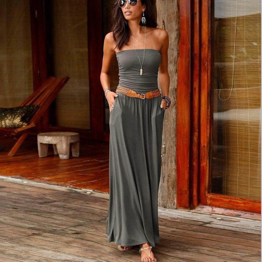 

Sexy Off Shoulder Bodycon Long Woman Strap Dress 2021 Summer Casual Black Wrap Print Maxi Ladies Dresses For Women Robe Femme