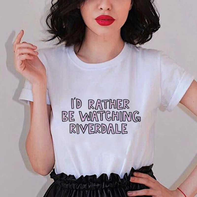 Showtly ривердэйл ТВ женская футболка я предпочитаю смотреть оверсайз Харадзюку