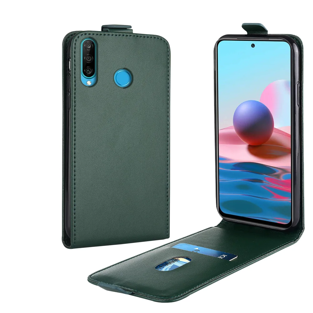 Кожаный чехол-книжка с вертикальной застежкой для Huawei Nova 4e