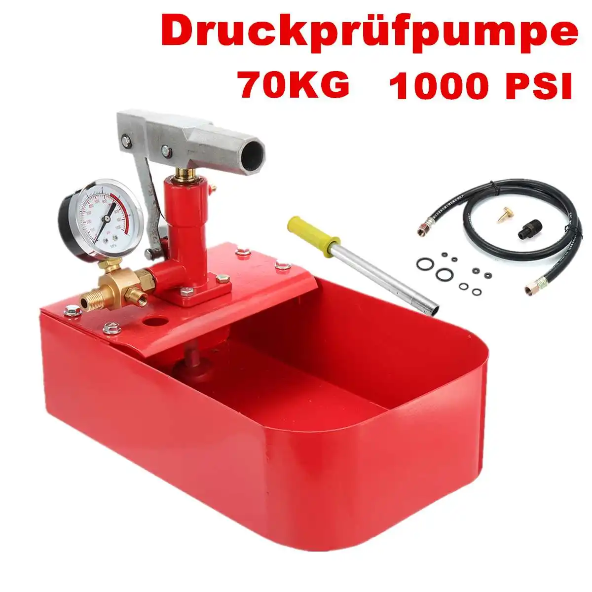 

70kg Manual Pressure Test Pump 1000PSI Tank for Hydraulic Pipeline Leakage Pressure Test Container Irrigation